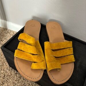 Marc Fisher Women's Yellow Suede Sandals